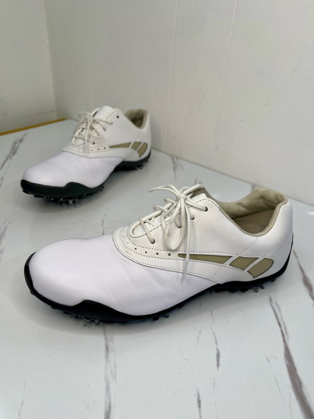 FootJoy LoPro Collection Golf Cleats Shoes 97228 White Taupe Women Size 7.5M